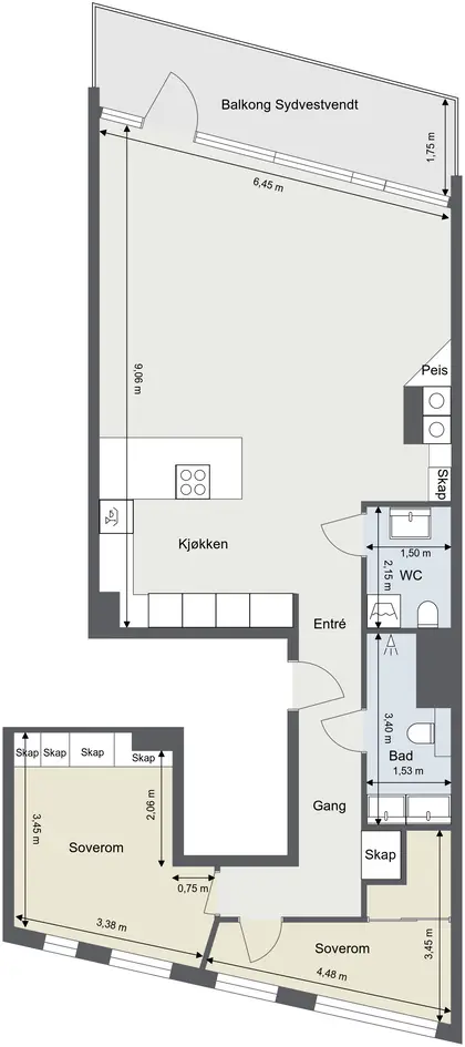 Eksklusiv 3-roms designperle m/sydvestvendt balkong 12 kvm, oppusset 2022, heis, garasje m/lader, bad og gjeste-WC! photo 3