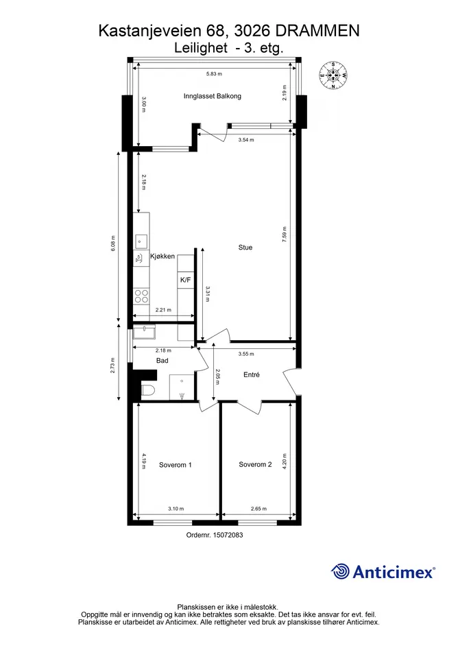 Moderne og tiltalende 3-roms endeleil. | Nytt bad | Flott utsikt | Solrik innglasset balkong | Garasjeplass| Markanært! photo 5
