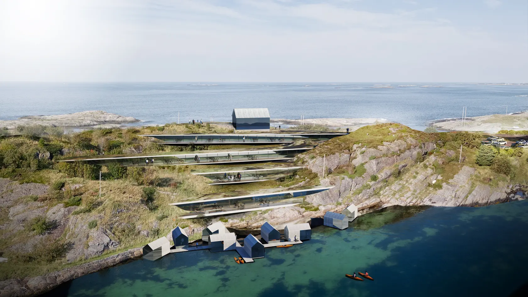 Atlanterhavsvegen - eiendom med godkjent regulering for hotell - spektakulær beliggenhet med utsikt mot fjord og hav, vevang