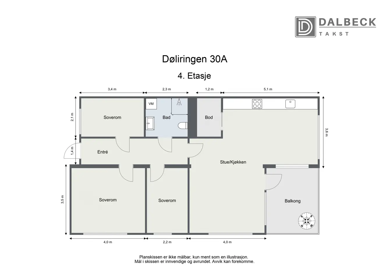 Lys og stor 4-roms endeleilighet fra 2022! Garasjeplass m/lader - Sydvestvendt balkong - Heis - Attraktiv beliggenhet! photo 4