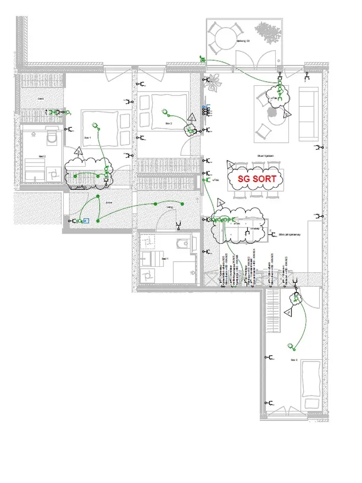 Rålekker 4-roms med balkong inn mot bakgård. Oppgradert standard. Stor stue på 42 m². 2 bad. Lav dok.avg. Ferdig Q4 26 photo 3