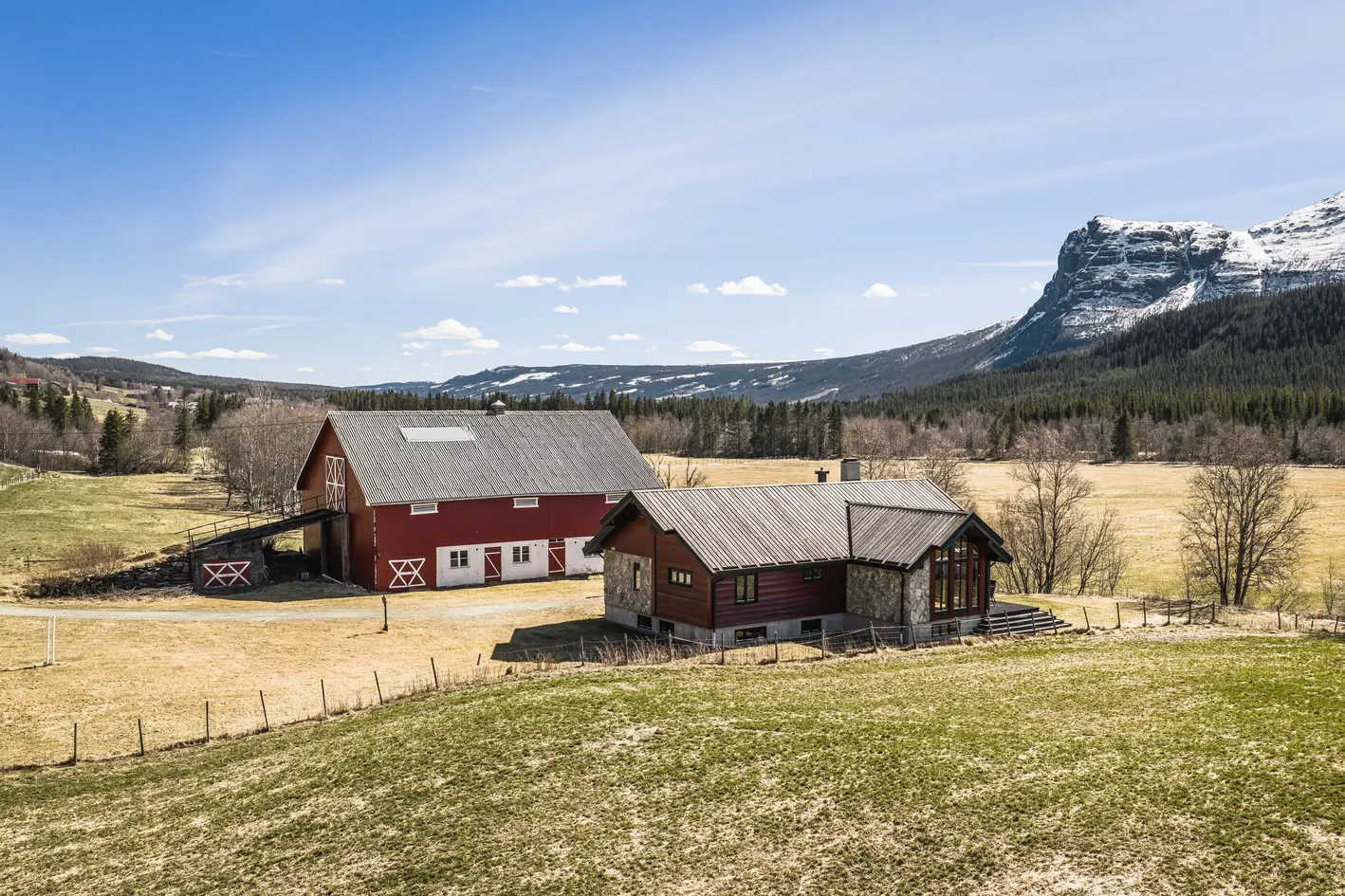 Sjarmerende eiendom med småbruksfølelse, stor tomt og fantastisk utsikt! Låve og stabbur., hemsedal