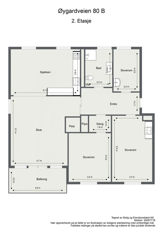 Stor og lys 4-roms hjørneleilighet | Vestvendt balkong | 3 sov | V.vann/fyring inkl. | Sentralt på Bekkestua - View 3