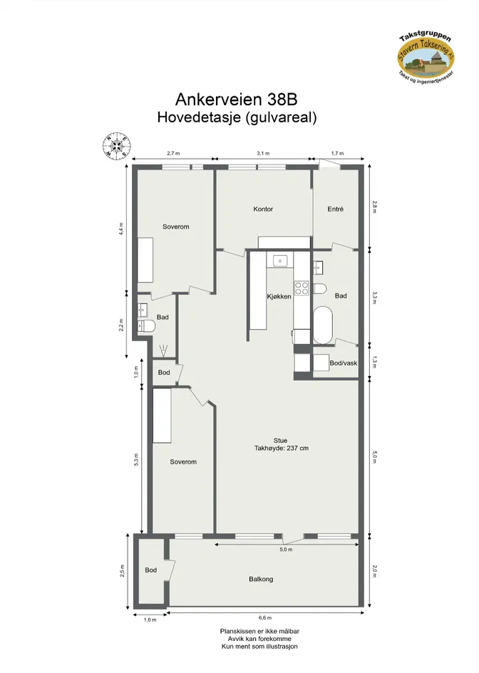Romslig leilighet i 4. etasje med heis | Syd-vestvendt balkong | Garasjeplass | Oppussingsobjekt  photo 4
