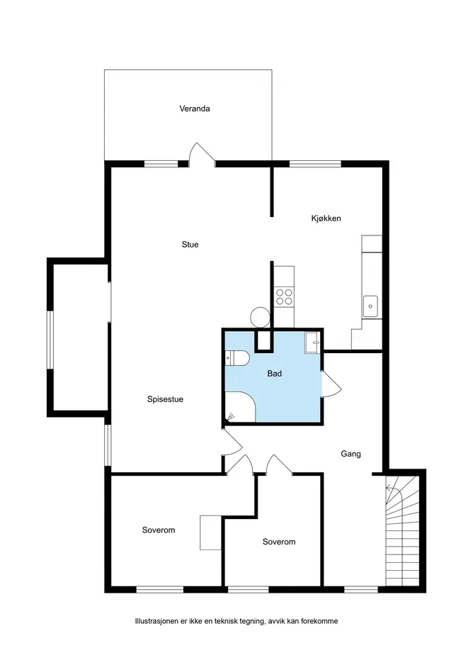 Fin eierleilighet i 2. etg - 2 soverom - Veranda - Stor solrik felles hage - Halvpart av dbl. garasje - Parkering photo 5