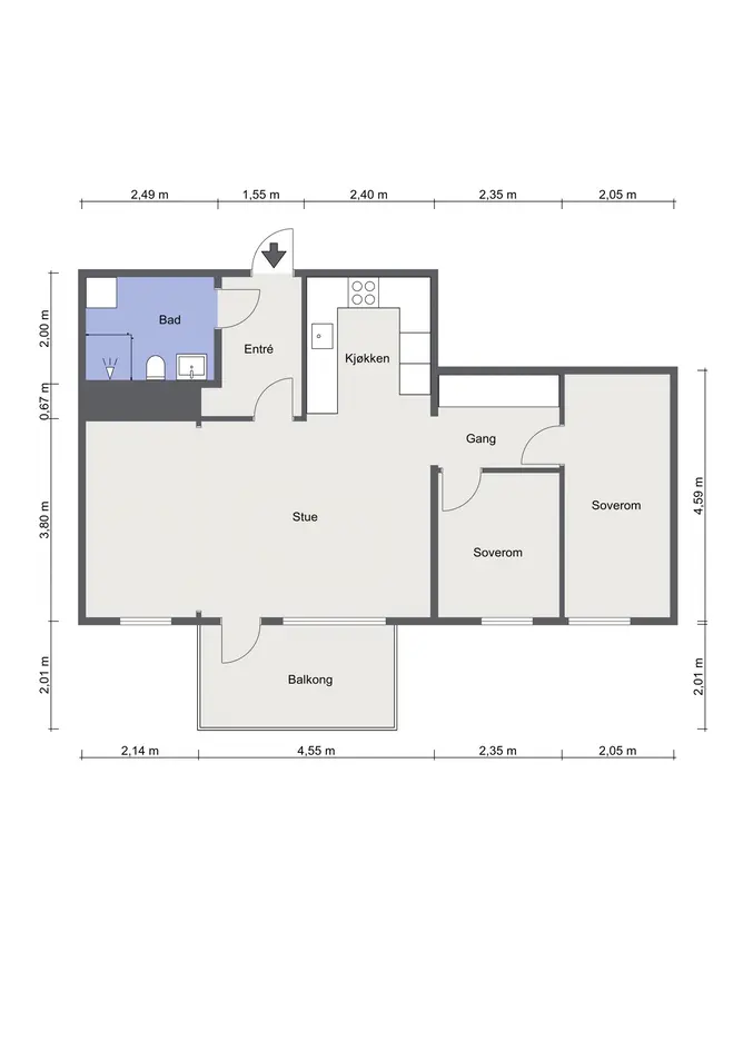 Lekker 4-roms med 8 m² balkong, fjernvarme og heis! Moderne bygg, 2024 | Nybyggaranti | IN-ordning | Sentral beliggenhet photo 5