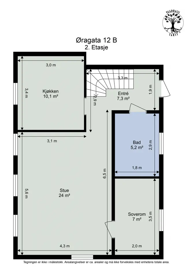 Stilren og moderne 3-roms selveier over to plan på 89m² midt i sentrum av Kyrksæterøra. Flott kjøkken og bad fra 2016. photo 3