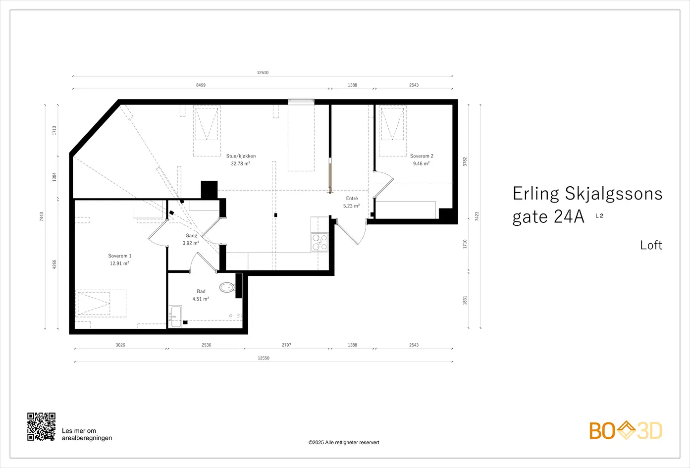 Nyoppført, lys og vakker 3-roms loftsleilighet med høy standard fra 2026 | Gulvareal på 72 kvm | Attraktiv beliggenhet photo 4