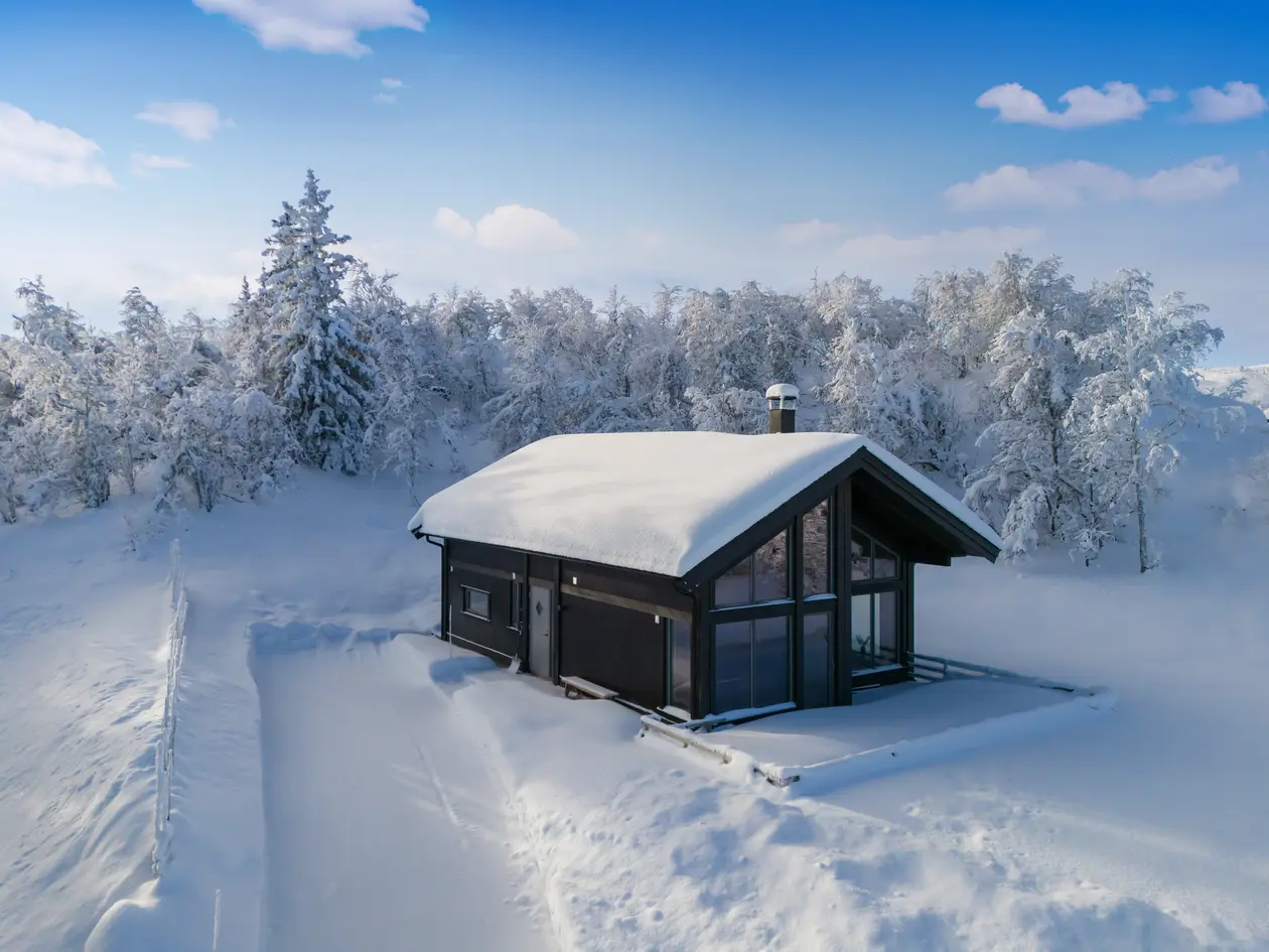 Lekker nyere (2020) hytte med lun og tilbaketrukket beliggenhet - Nydelig utsikt - "Ski in/out" - Flotte turområder, ål