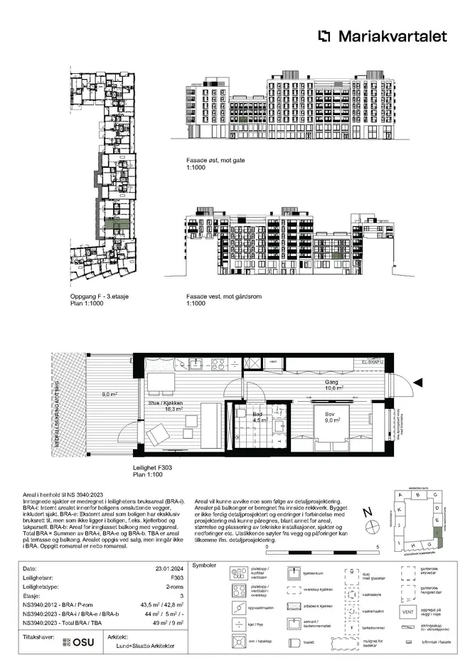 Lekker 2-roms i 3. etasje med vestvendt balkong på 9 m². Vendt inn mot byhage. Lav dok.avg. Est. ferdig mars 2027 photo 3