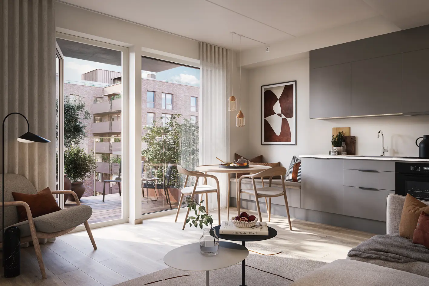 Lekker 2-roms i 3. etasje med vestvendt balkong på 9 m². Vendt inn mot byhage. Lav dok.avg. Est. ferdig mars 2027 photo 5