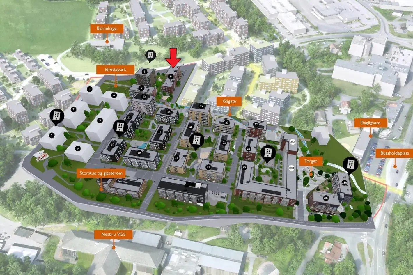 Ny 3-roms i 4. etasje med vestvendt balkong på 9 m². Påkostet. Garasjeplass. Lav dok. avg. Est. ferdig mars - mai 2027 - Bilde 5