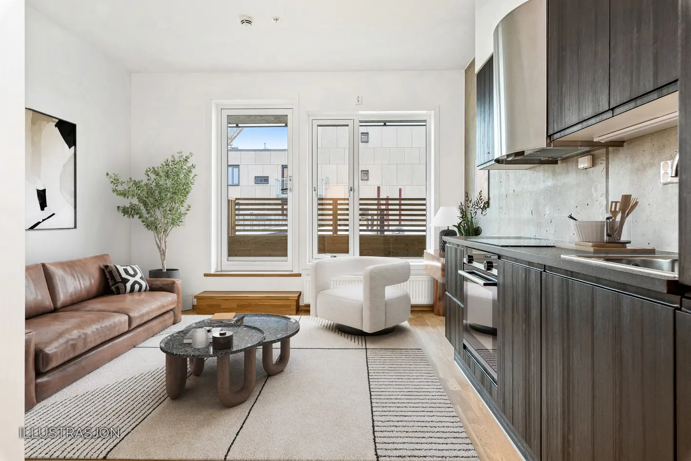 Sentral og moderne selveier fra 2019. Terrasse med gode solforhold. Heis. Fjernvarme. Svært lave felleskostnader.