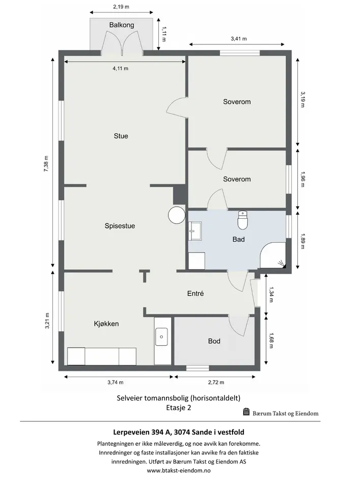 Innholdsrik halvpart tomannsbolig i 2. etasje | Vestvendt balkong | Gode solfrohold | Peis i stua | Barnevennlig nabolag photo 4
