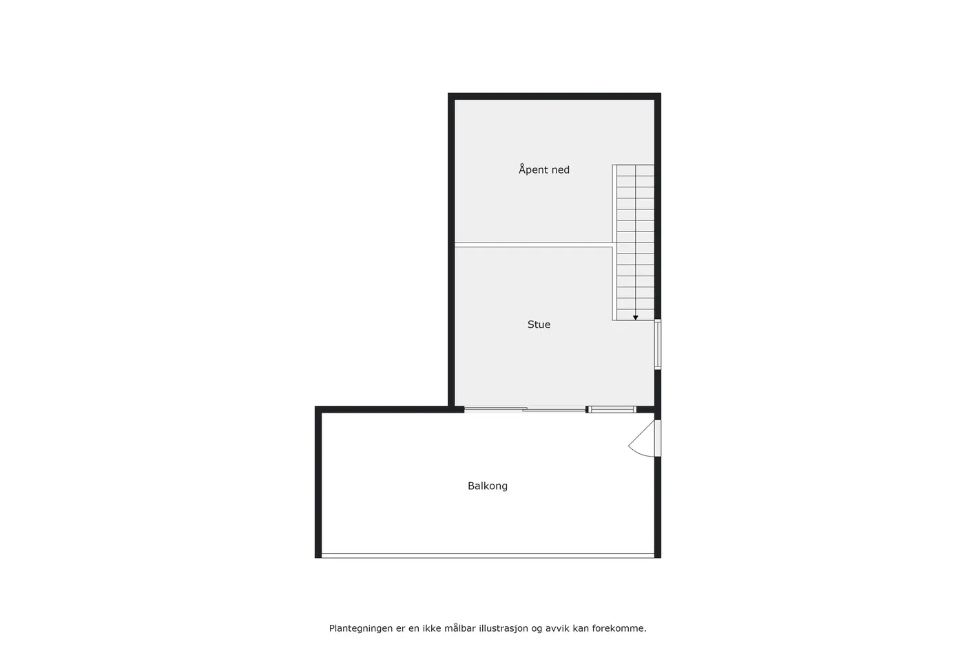 Pen selveierleilighet over to plan. Solrik takterrasse og to balkonger med fin utsikt. Heis og garasje. Ingen boplikt. - Flere