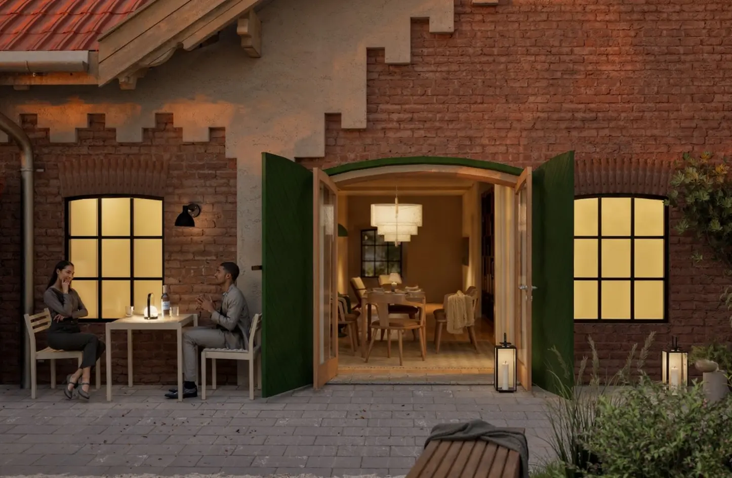 Ærverdig bybolig over to plan i Køhlerlåven, vestvendt uteplass, privat takterrasse og opptil 4,5 m takhøyde |IN ordning photo 4