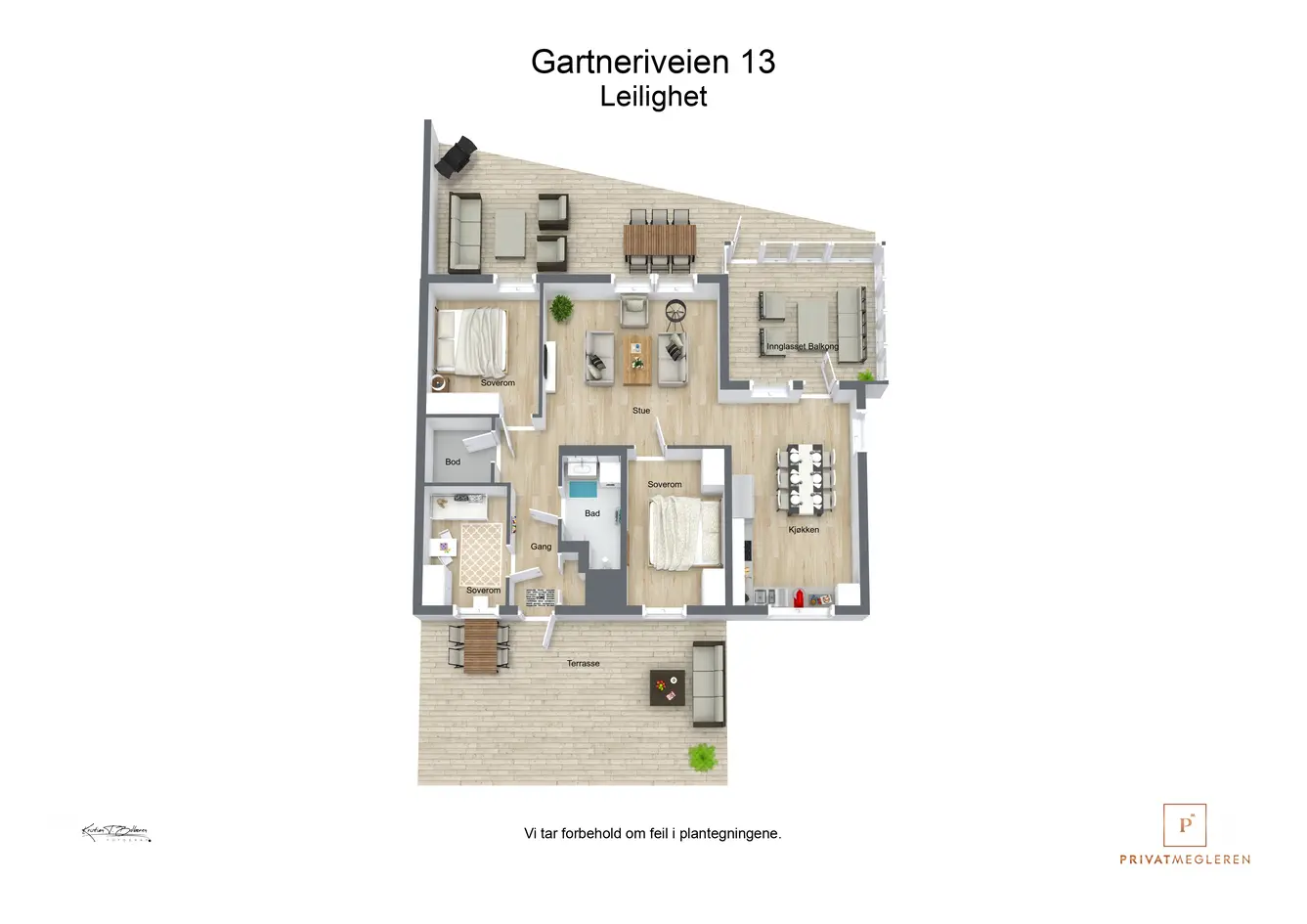 Moderne og nyere 4-roms eierleilighet i 1. etasje med garasjeplass, innglasset terrasse og solrike uteplasser! photo 5
