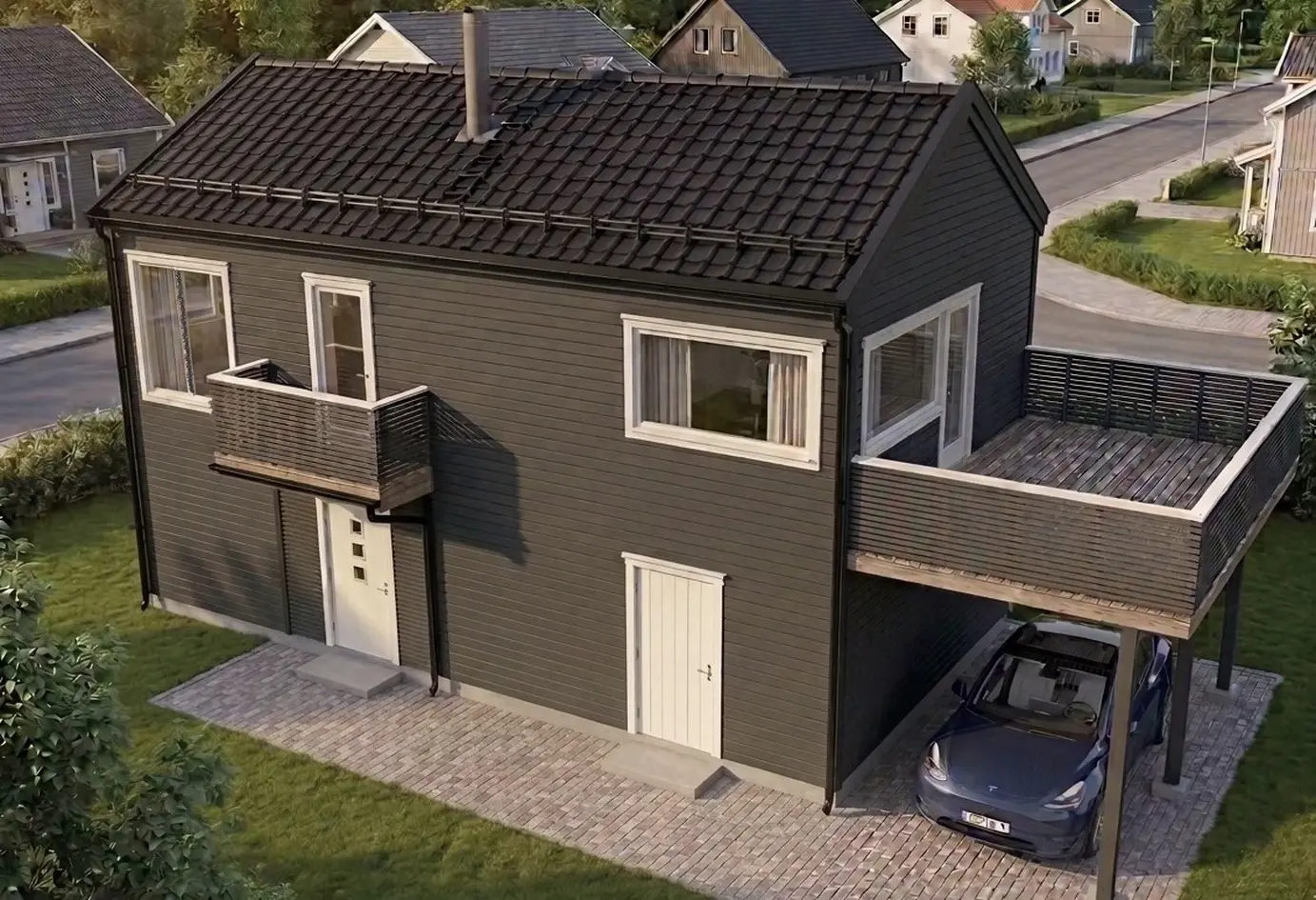 Seksjonert tomt på 450 kvm med igangsettingstillatelse for enebolig | Husmodell Vindy fra ABChus | Villastrøk - Bilde 2