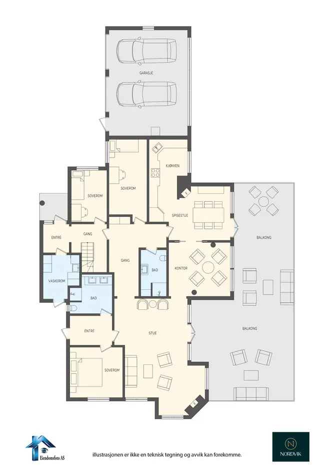 Unik halvpart av tomannsbolig o/2 plan - Nydelige uteområder - 4 soverom- 3 bad - Dobbeltgarasje - Mulighet for utleie photo 3