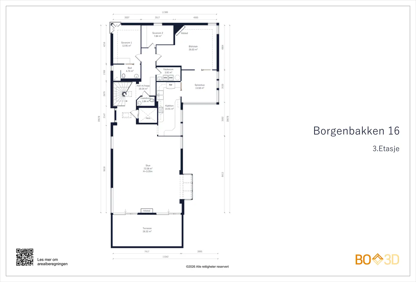 Toppleilighet over hel etasje + deler av etg. under. Heis direkte inn. 4 garasjeplasser. Stor vestvendt terrasse. photo 5