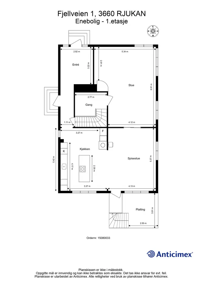 Arkitekttegnet enebolig ytterst i vakre Fjellveien. 4 plan 4 sov 2 bad. Bevarte detaljer. Separat garasje. Herlig utsikt - View 6