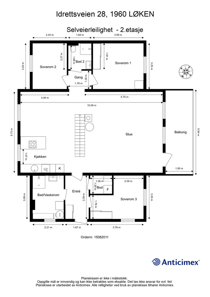Stilfull 4-roms leil. over 2 plan m/ takterrasse og balkong | 3 sov, 2 bad og 2 stuer | Garasjeplass m/ bod | Sentralt photo 4