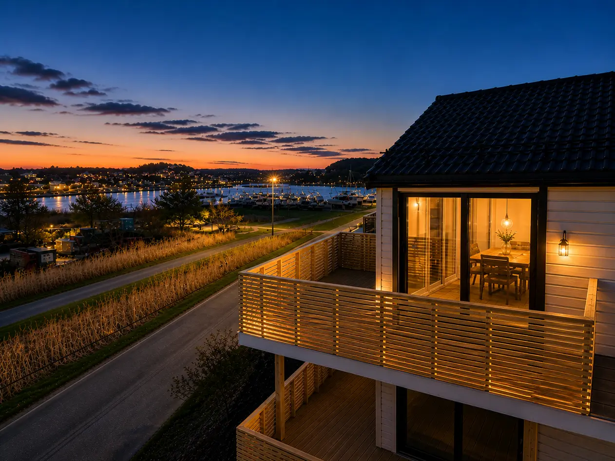 Innflyttingsklar i høsten 26! Innholdsrik og moderne familiebolig. Solrikt. Garasje. Utsikt over innseilingen til byen! photo 4