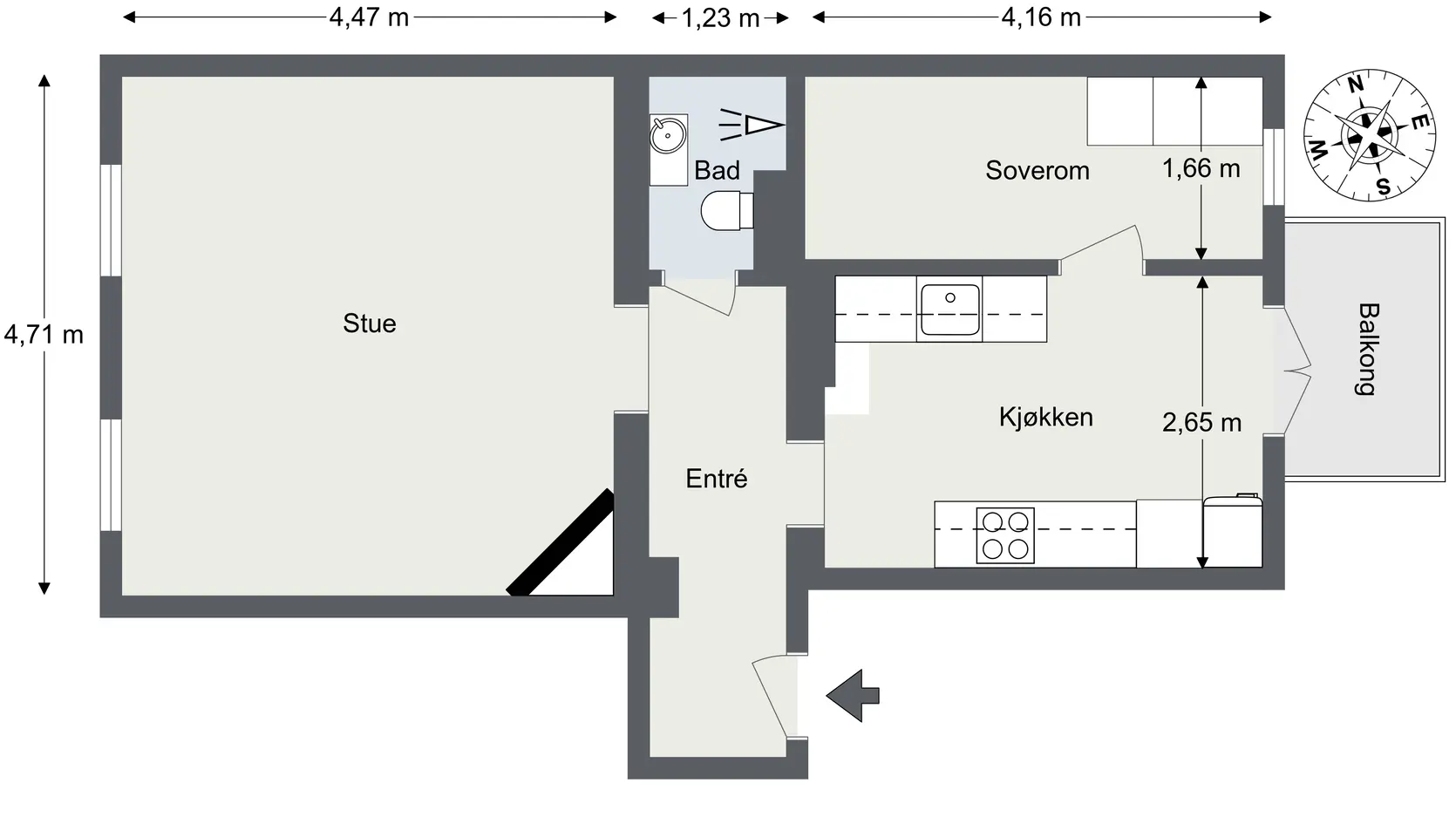 Rålekker og moderne 2-r med balkong - Rosett, stukkatur og peis - Takhøyde på over 3 M - Soverom og balkong mot bakgård photo 3