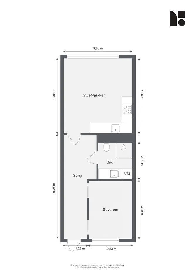 Moderne og stilren 2-roms med privat parsell | Bygg fra 2023 | Heis | Felles takterrasse | Attraktiv beliggenhet photo 3