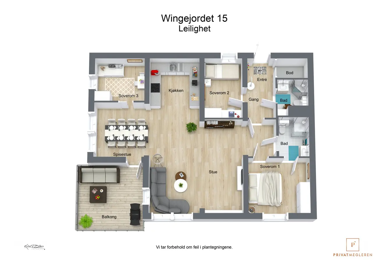 Stor og moderne 4-roms leilighet inkl 2 garasjeplasser i p-kjeller - Hjørnebalkong og med nygaranti - Heis - Sentralt photo 4