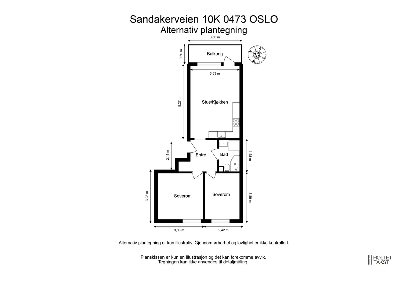 Gjennomgående og attraktiv 2-roms toppleilighet med en fantastisk utsikt og brannbalkong - Heis - Fyring & v.vann inkl. - View 4