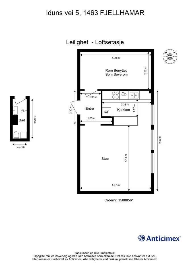 Lys loftsleilighet med store vindusflater | Sentral beliggenhet med kort vei til servicetilbud og tog | IN-ordning photo 5