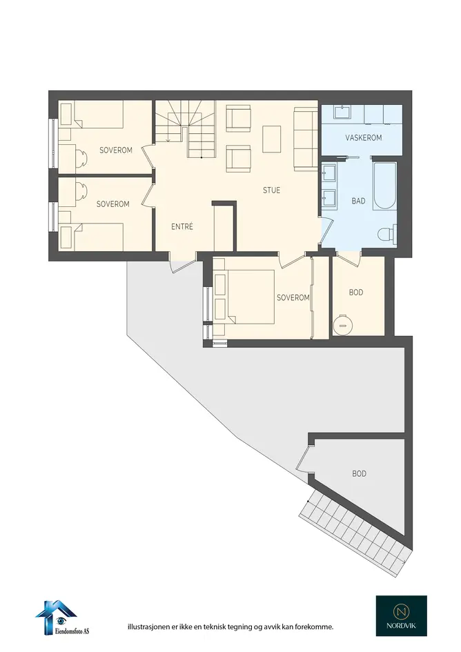 Enebolig m/garasje og carport - 4 soverom, 2 stuer, 2 bad og vaskerom - Stor og solrik terrasse m/utsikt - Barnevennlig - View 4