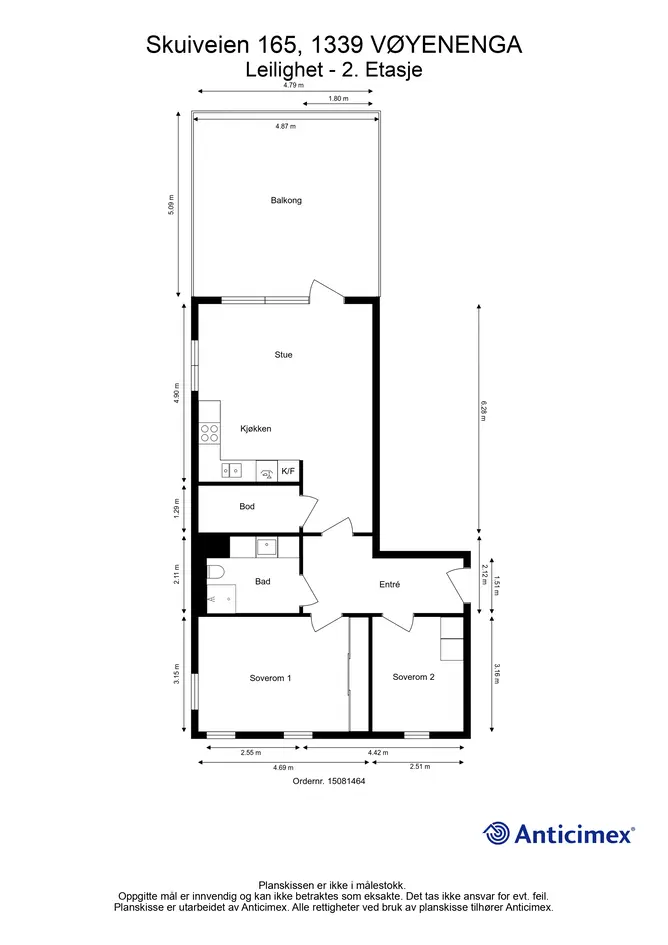 Moderne & lys 3-roms endeleilighet fra 2021 | Hele 25 kvm solrik, sørvestvendt balkong | P-plass | Nær "alt"  photo 5
