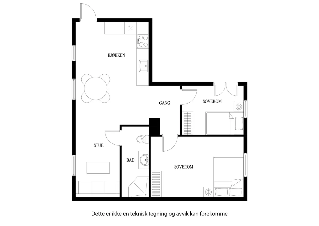 Oppgradert (2021) & pen 3-romsleilighet i 2.etg. m/garasjeplass & lader | MIdt i byen | Bo lettstelt og enkelt! photo 4