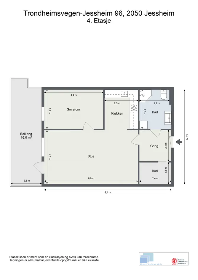 Svært romslig 2-roms midt i Jessheim sentrum | Herlige solforhold | Utsikt | Heisadkomst | Garasje pl.| Gasspeis  photo 5