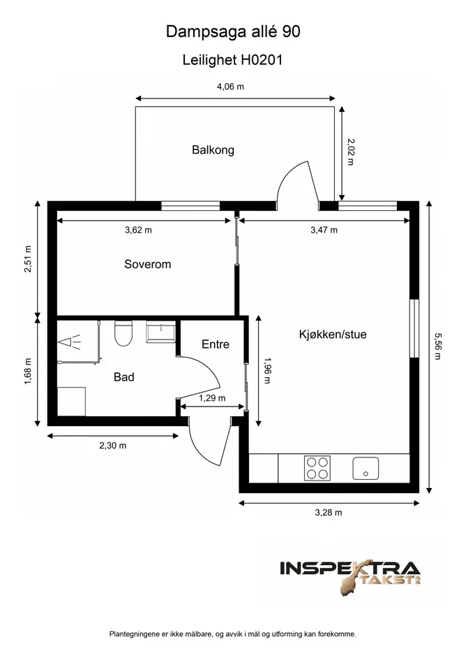 Pen 2-roms selveierleilighet fra 2024 i populære Dampsaga svært sentralt i Jessheim | Balkong 8 m² | Vannbåren varme. - Bilde 4