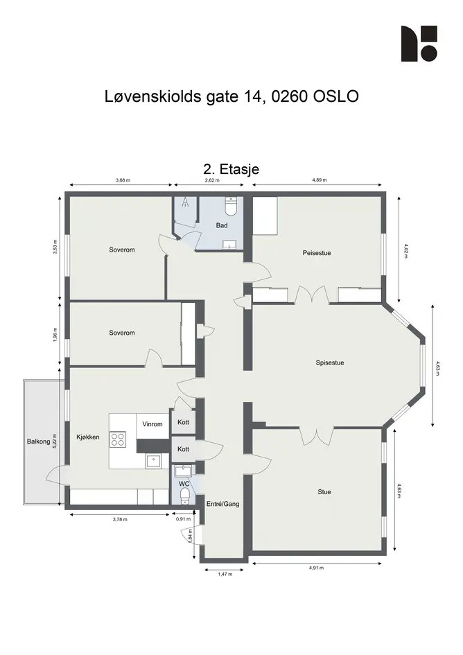 Klassisk og svært innholdsrik leilighet på 159 m²! Balkong mot skjermet bakgård - 3 stuer - Peis - Attraktiv beliggenhet photo 4