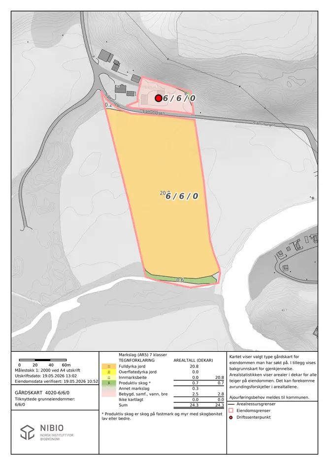 Slåttun - Konsesjonsfritt småbruk på 24,3 dekar med stort potensiale, sentralt i Bø. 20 daa dyrka jord mot Bøelva. photo 2