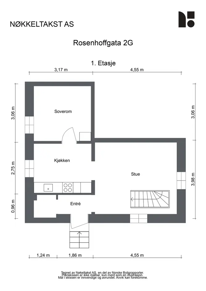 Nyoppusset 2-(3)-roms over to plan | Stilrent bad og kjøkken fra 2025 | Egen inngang og sentral beliggenhet photo 4