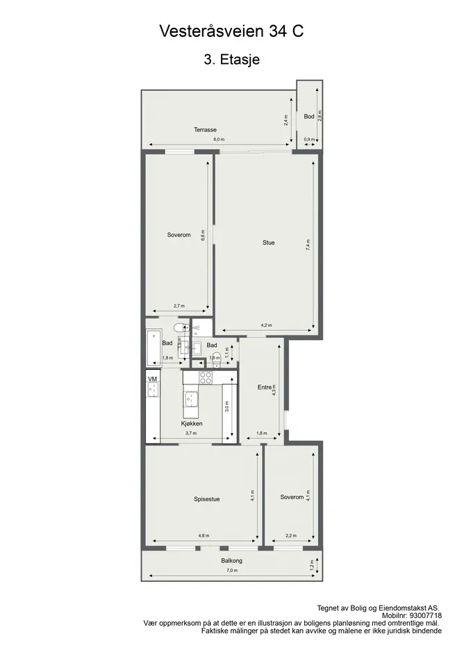 Lys og familievennlig 3-roms (oppr 4-roms) terrasseleilighet | Garasjeplass | Fantastisk utsikt | 2 terrasser photo 3