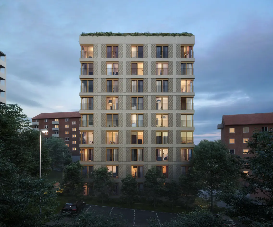 Ny, lekker 3-roms hjørneleilighet med sentral beliggenhet. Lave omkostinger. Felles takterrasse. Ferdig desember 2026
