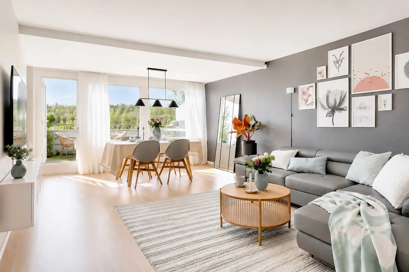 Lys og lekker leilighet over 2 plan på Kolsås | 3 soverom | 2 bad | Solrike uteplasser | Garasje m/lader