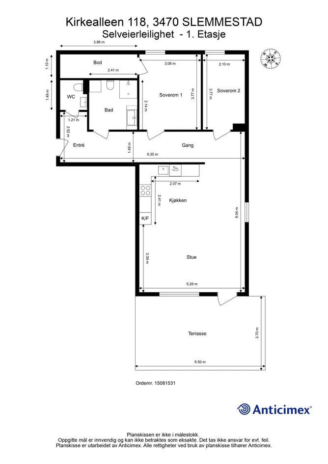 Moderne og arealeffektiv 3-roms selveierleilighet med stor terrasse på ca 24 m² | Garasje og Heis  photo 3