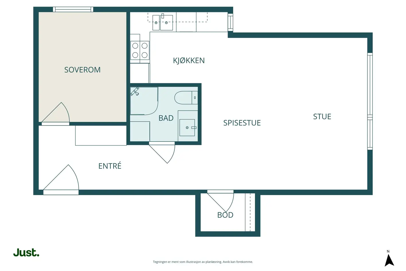 LEKKER 2-ROMS SELVEIER FRA 2007 | Moderne standard | Stor felles takterrasse | Lave felleskostn | Gåavstand til "alt" photo 5